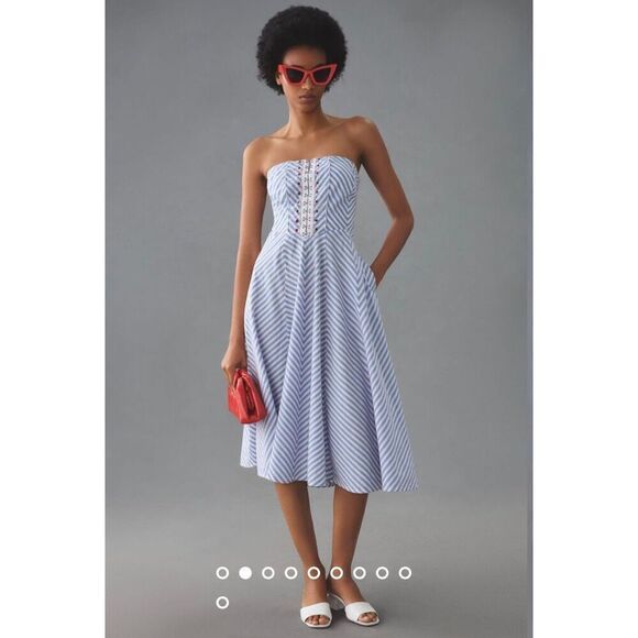 New Anthropologie Maeve Strapless A-Line Dress Size S - Picture 1 of 10